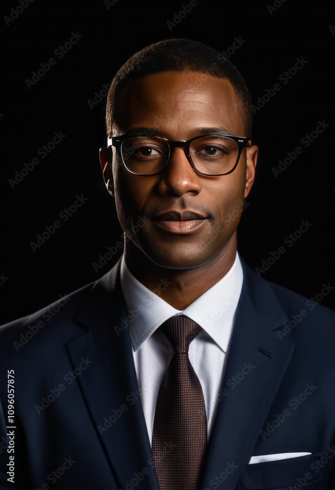 Portrait of man with glasses in business suit on black background black businessman portrait Ultra realistic Photorealistic hyperdetailed photography soft light head and shoulders portrait cover Portrait of man with glasses in business suit on black background black businessman portrait Ultra realistic Photorealistic hyperdetailed photography soft light head and shoulders portrait cover