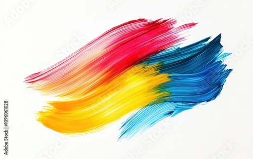 colored brush strokes on white background 