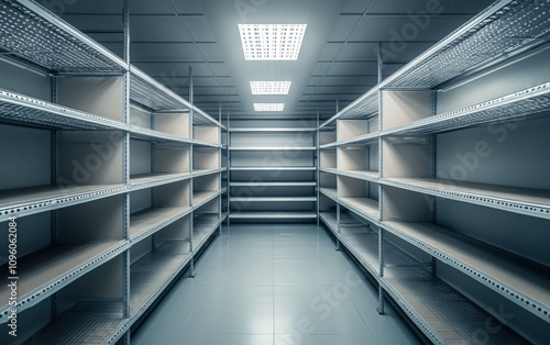 Empty shelves. empty wooden supermarket shelves christmas background 