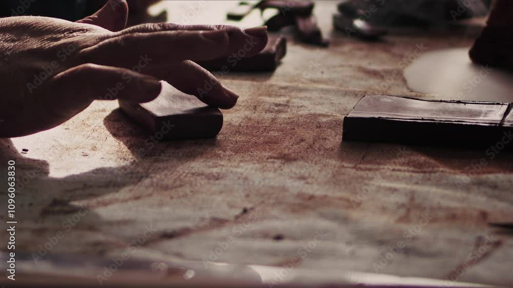Working With Clay in Ceramic Workshop Working With Clay in Ceramic Workshop
