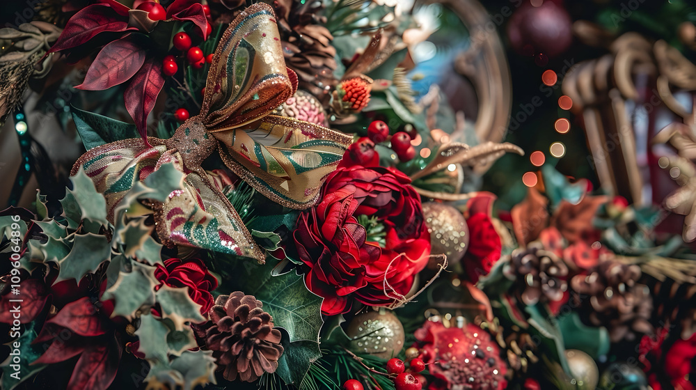 Fototapeta premium Big bow on christmas