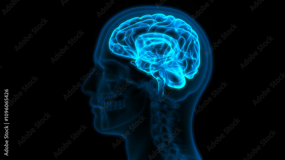 Obraz premium Central Organ of Human Nervous System Brain Anatomy 