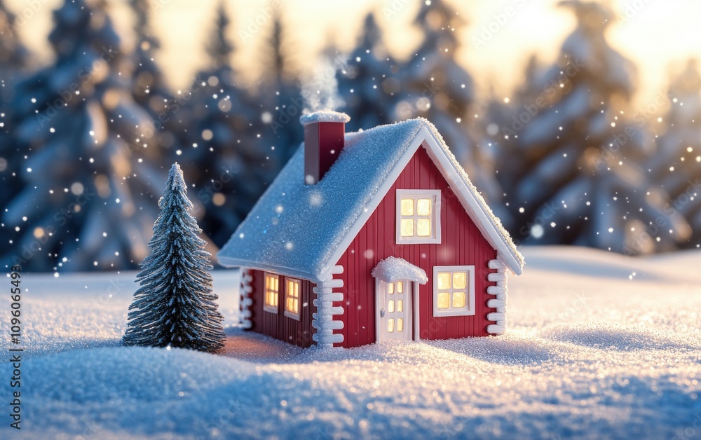 Naklejka premium house decoration christmas background