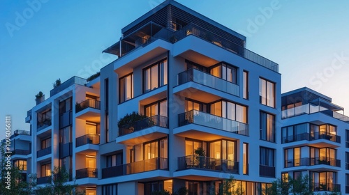 Modern 3D Render of Contemporary Apartment Building