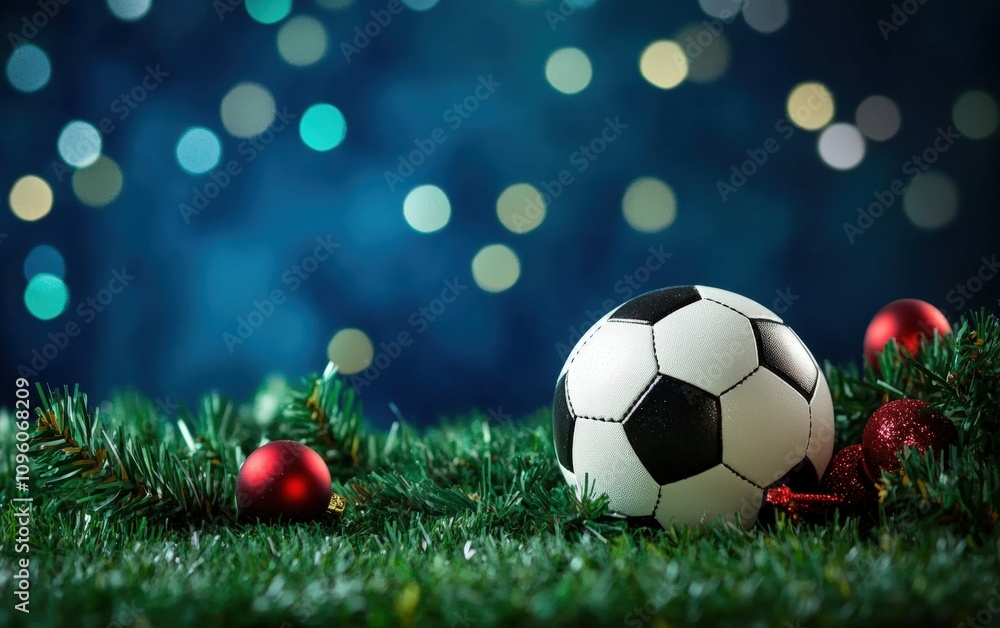 Fototapeta premium soccer christmas background 