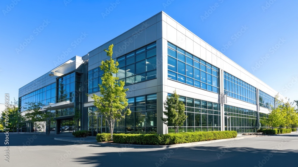 Modern Office Building in Bright Daylight Modern Office Building in Bright Daylight