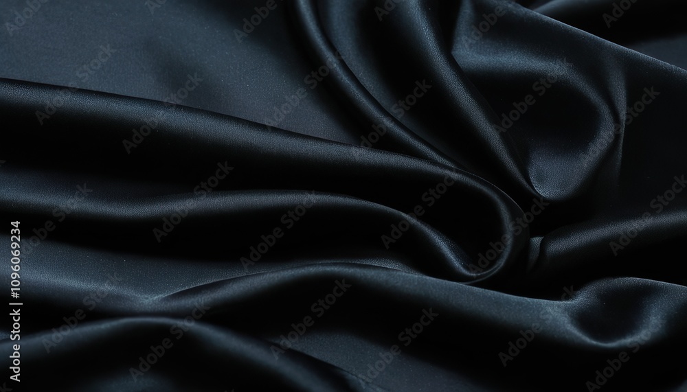 Fototapeta premium A black silk cloth with a soft, silky texture. 4