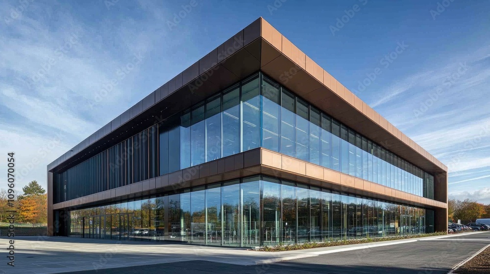 Modern Architectural Building with Glass Facade Modern Architectural Building with Glass Facade