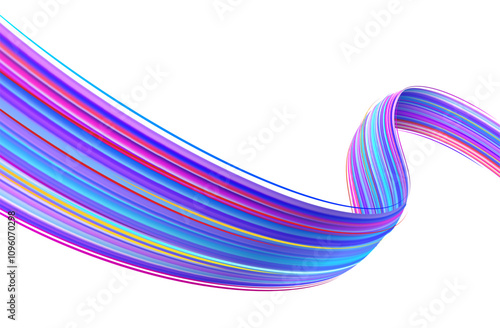 Colorful abstract dynamic wave on white background for technology style banners