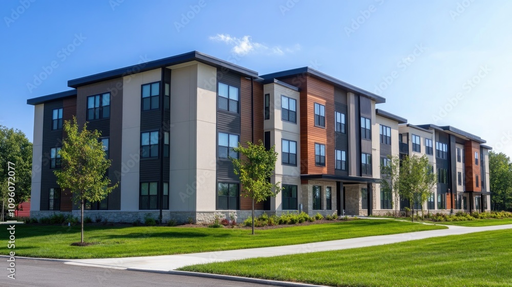 Modern Apartment Building with Fresh Design Modern Apartment Building with Fresh Design