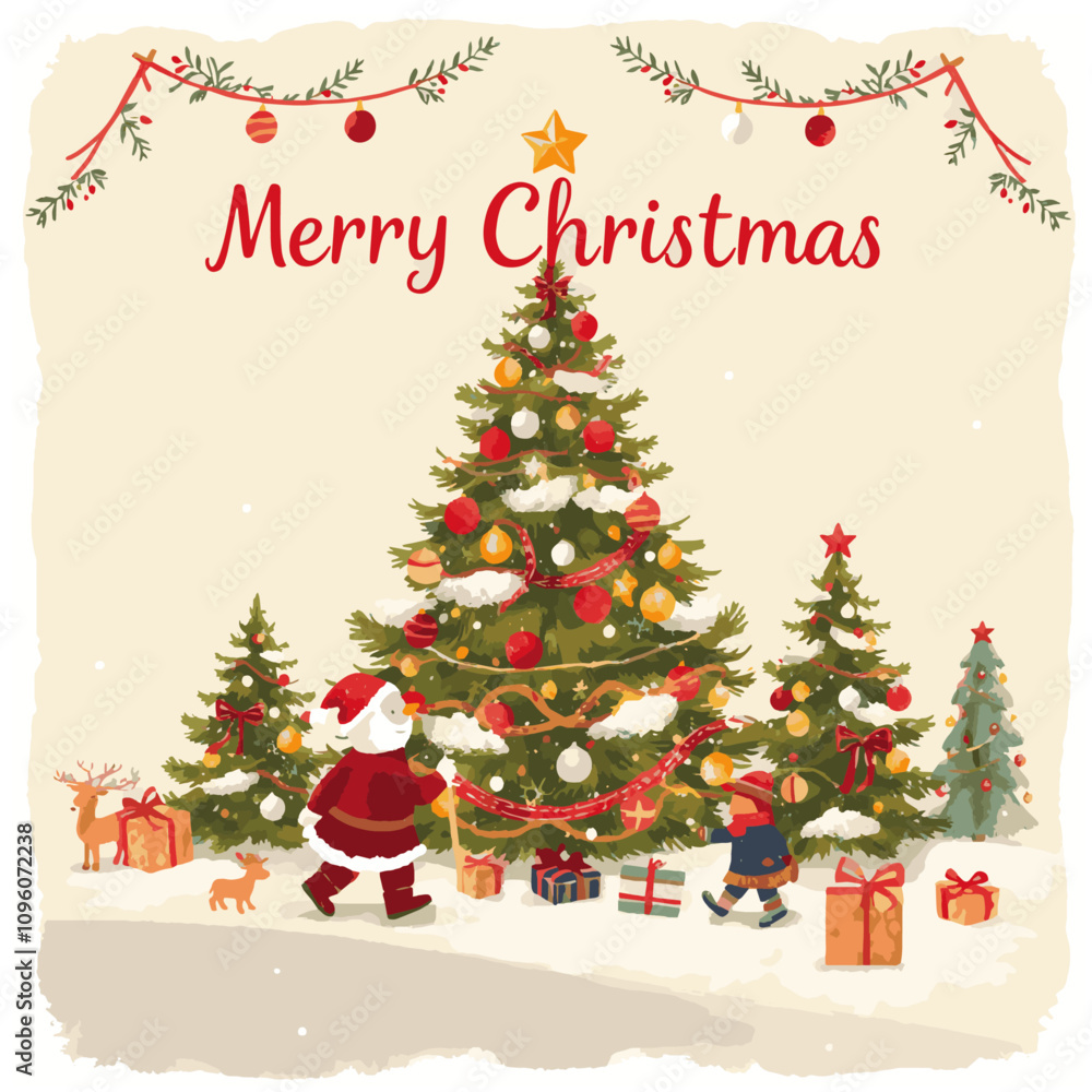 christmas card with christmas tree christmas card with christmas tree