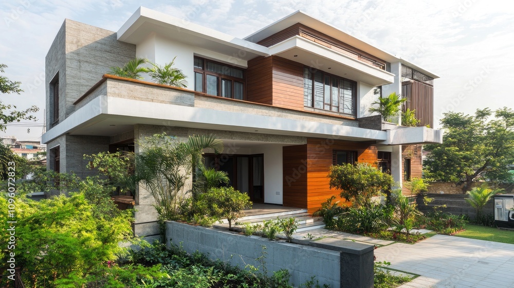 Modern East Facing Indian House Elevation Design