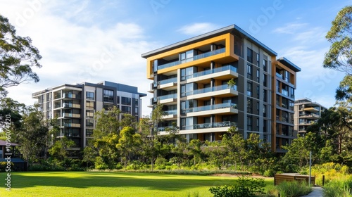Modern High-Rise Apartment Block in Green Surroundings