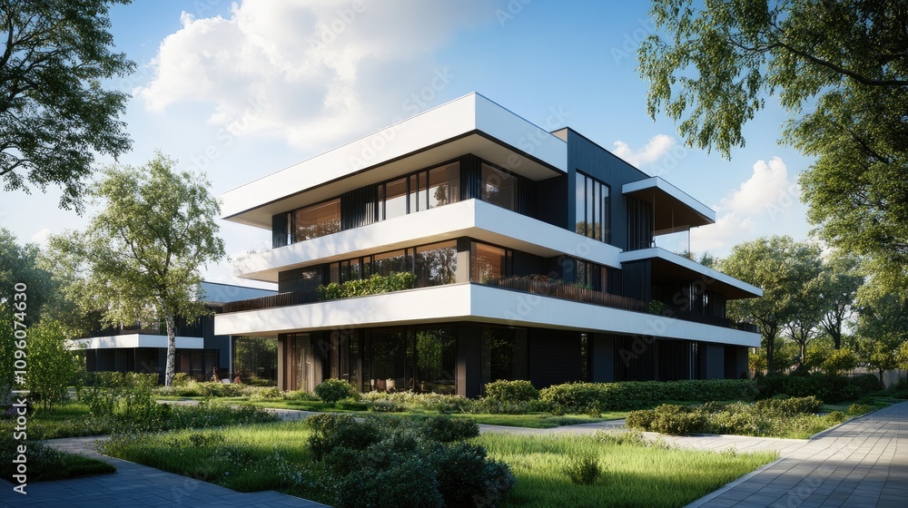 Modern Building Viewed from Low Angle Modern Building Viewed from Low Angle