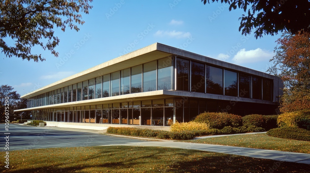 Mid-Century Modern Office Building from the 1960s Mid-Century Modern Office Building from the 1960s