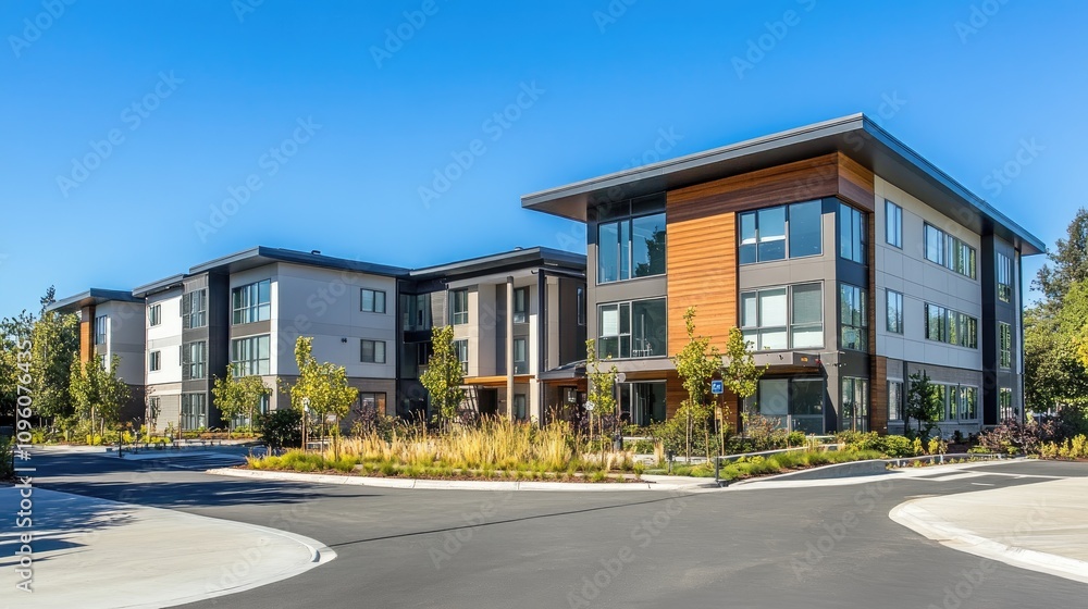 Modern Newly Constructed Apartment Complex Overview Modern Newly Constructed Apartment Complex Overview