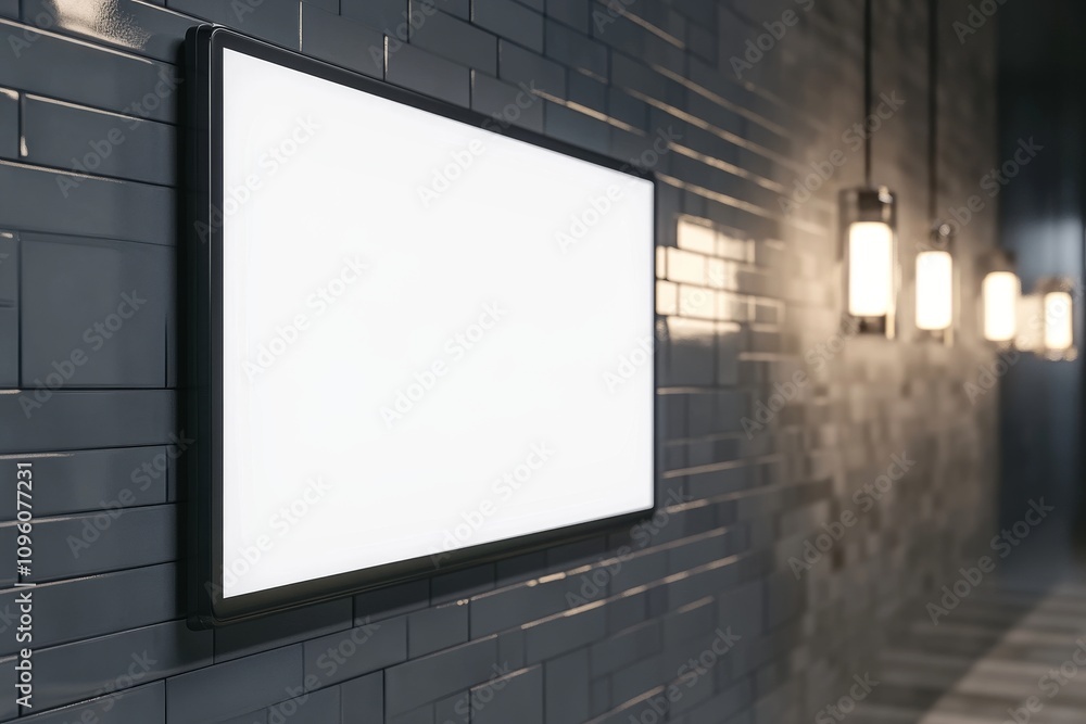 Blank digital display in a modern bathroom. Blank digital display in a modern bathroom.