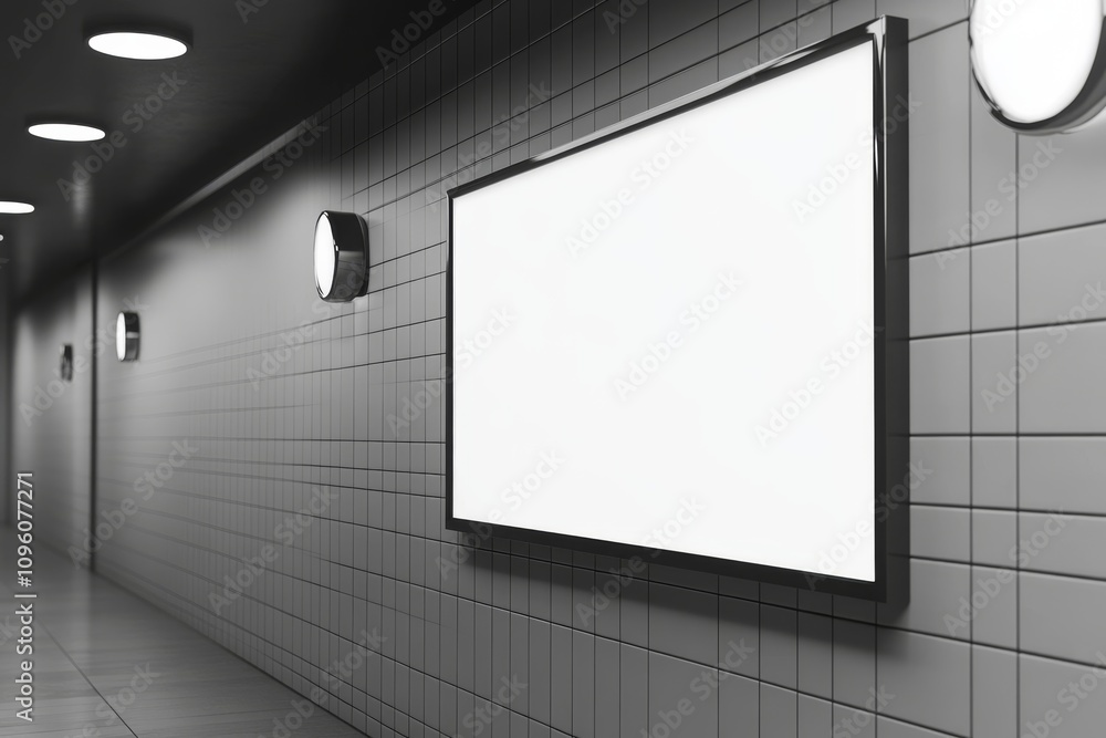 Blank digital display in a modern bathroom. Blank digital display in a modern bathroom.