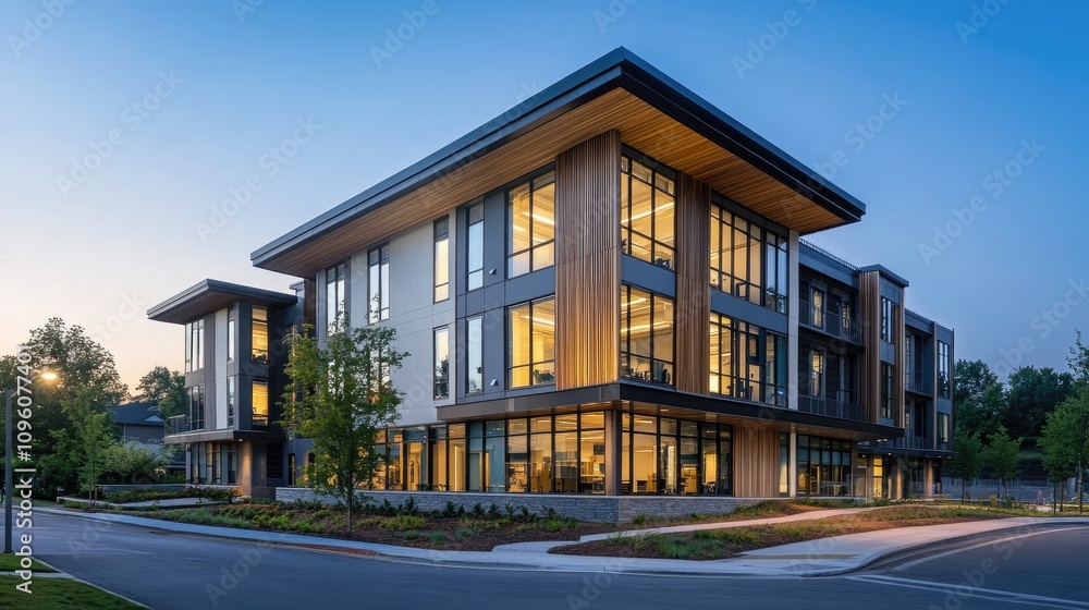 Modern Multi-Story Apartment Building Exterior Modern Multi-Story Apartment Building Exterior