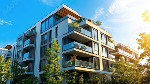 Modern Newly Constructed Apartment Block Exterior