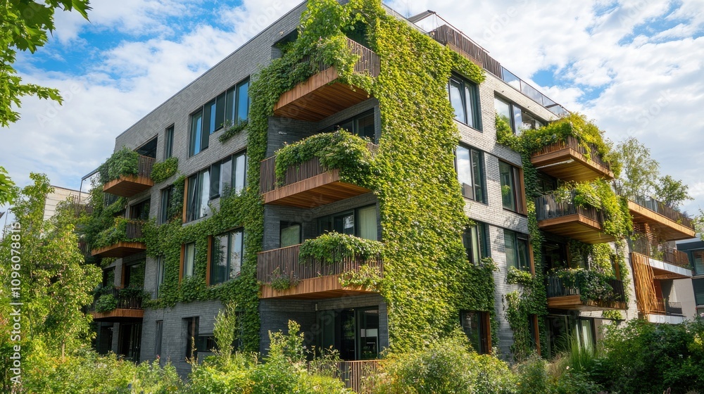 Sustainable Residential Building in Europe with Green Facade Sustainable Residential Building in Europe with Green Facade