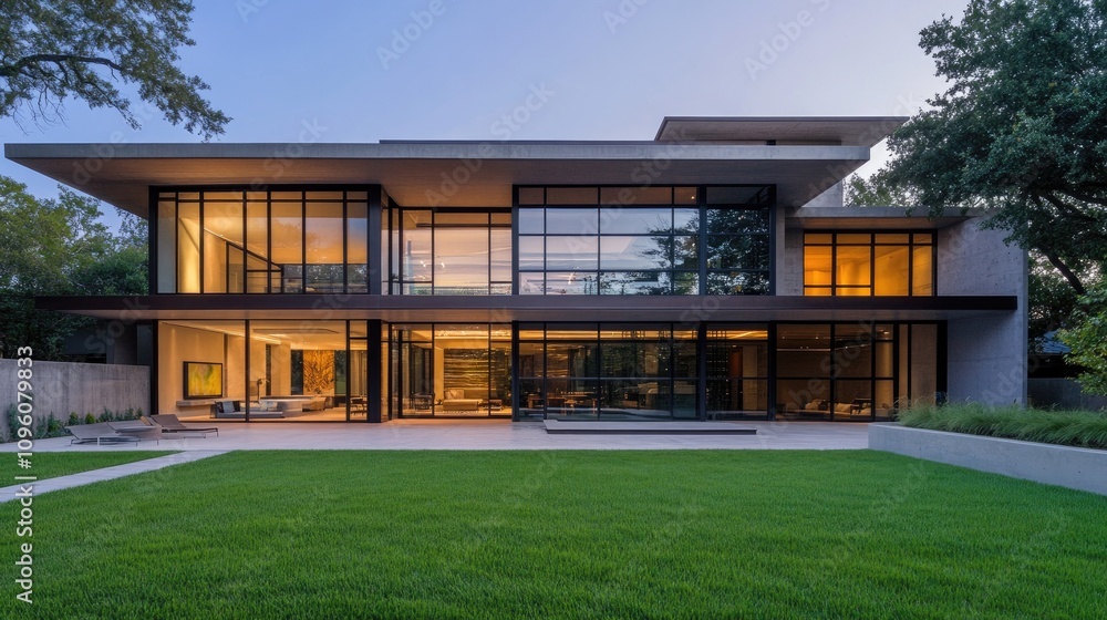 Stylish Modern House with Floor to Ceiling Windows Stylish Modern House with Floor to Ceiling Windows