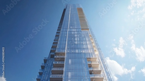 Tall Modern Skyscraper with Clean Glass Exterior