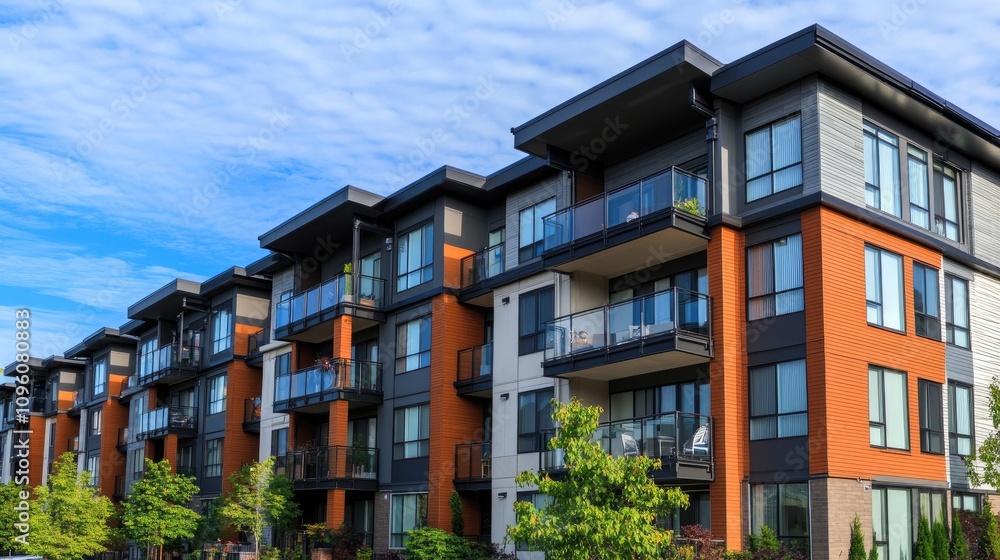 Modern Urban Residential Complex in Bright Sky Modern Urban Residential Complex in Bright Sky