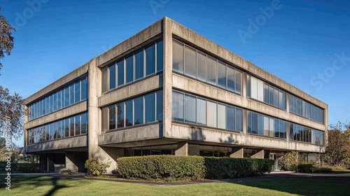 Vintage 1960s Office Building Exterior View