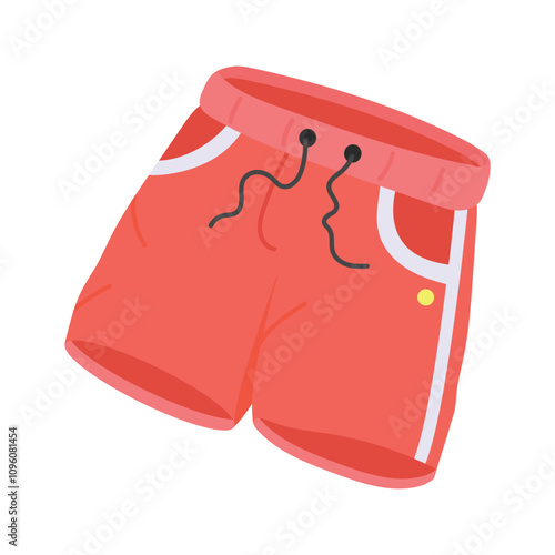 An editable icon of shorts in modern flat style, beachwear