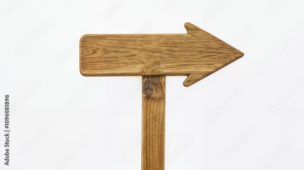 Wooden directional arrow sign post isolated on white Wooden directional arrow sign post isolated on white