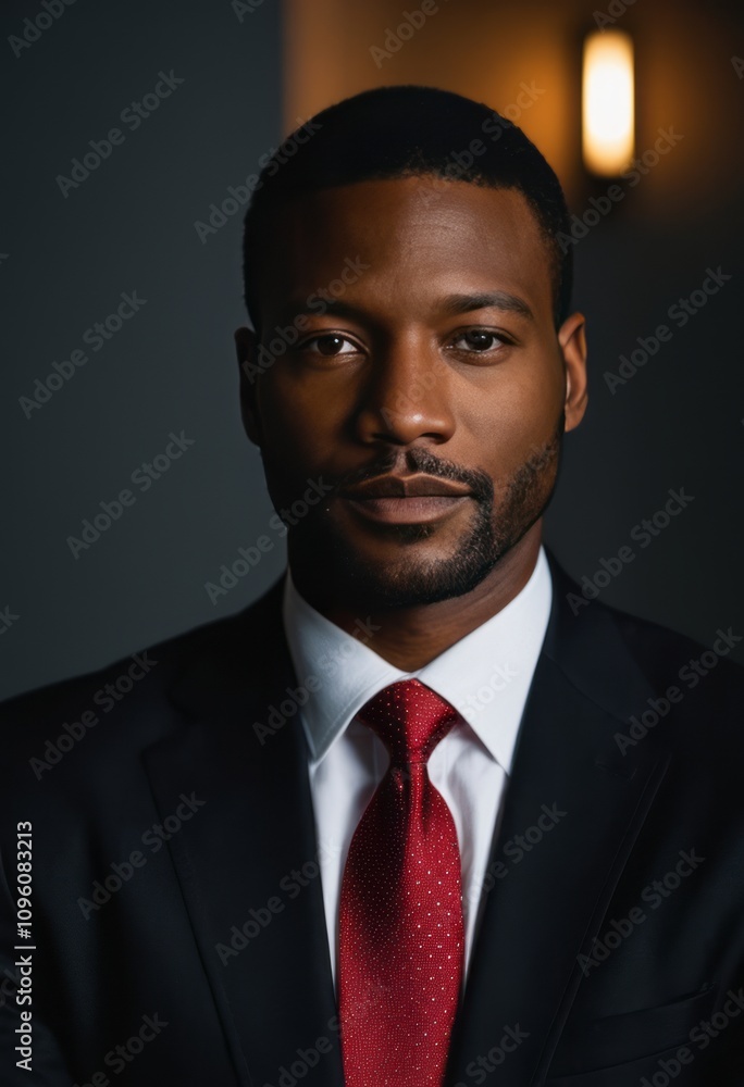 A man in a black suit and red tie posing for a picture red shirt black businessman portrait Ultra realistic Photorealistic hyperdetailed photography soft light head and shoulders portrait cover A man in a black suit and red tie posing for a picture red shirt black businessman portrait Ultra realistic Photorealistic hyperdetailed photography soft light head and shoulders portrait cover