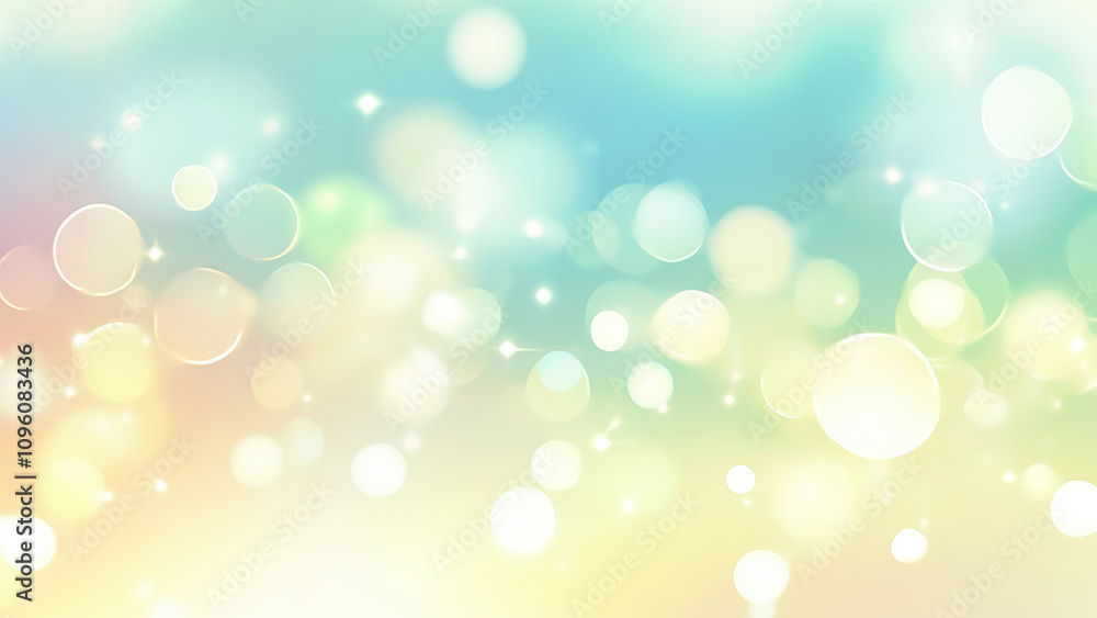 Soft, dreamy pastel bokeh background in shades of blue, green, and yellow. Soft, dreamy pastel bokeh background in shades of blue, green, and yellow.