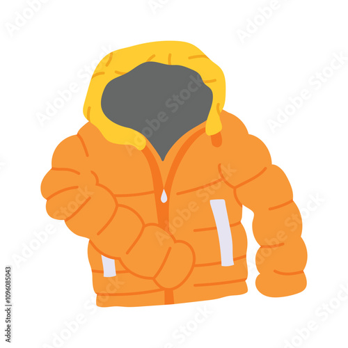 Cozy puffer jacket vector design, winter clothes