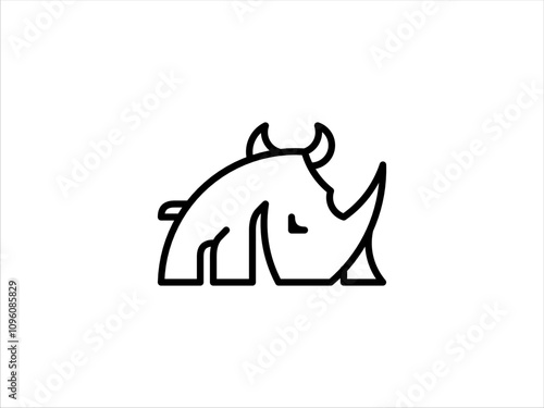 Rhinoceros icon solid line