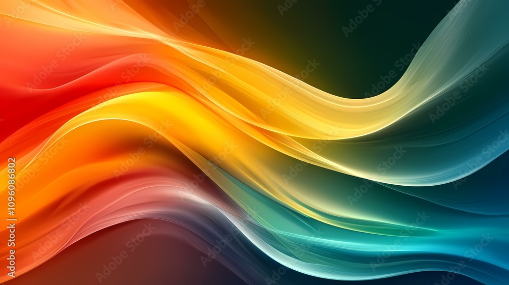 The image contains abstract flowing waves of vibrant colors, transitioning smoothly from warm oranges and reds on one side to cool teal and greens on the other.Abstract waves of warm oranges and reds The image contains abstract flowing waves of vibrant colors, transitioning smoothly from warm oranges and reds on one side to cool teal and greens on the other.Abstract waves of warm oranges and reds