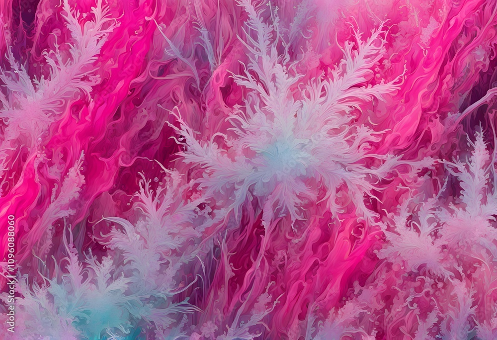 Bright neon pink icy grunge texture with frosty streaks and vibrant crystalline accents, Ai Generated Bright neon pink icy grunge texture with frosty streaks and vibrant crystalline accents, Ai Generated