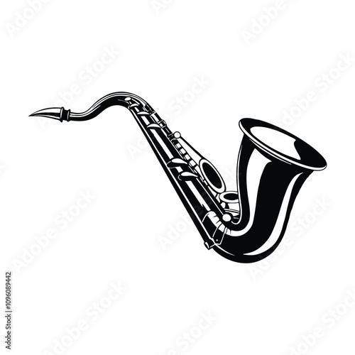 Saxophone Vector Illustration On White Background For Music And Design Projects