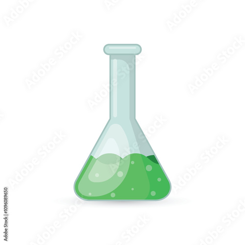 Science lab bottle icon in flat style. Laboratory glassware equipment vector illustration on isolated background. Test tube sign business concept.