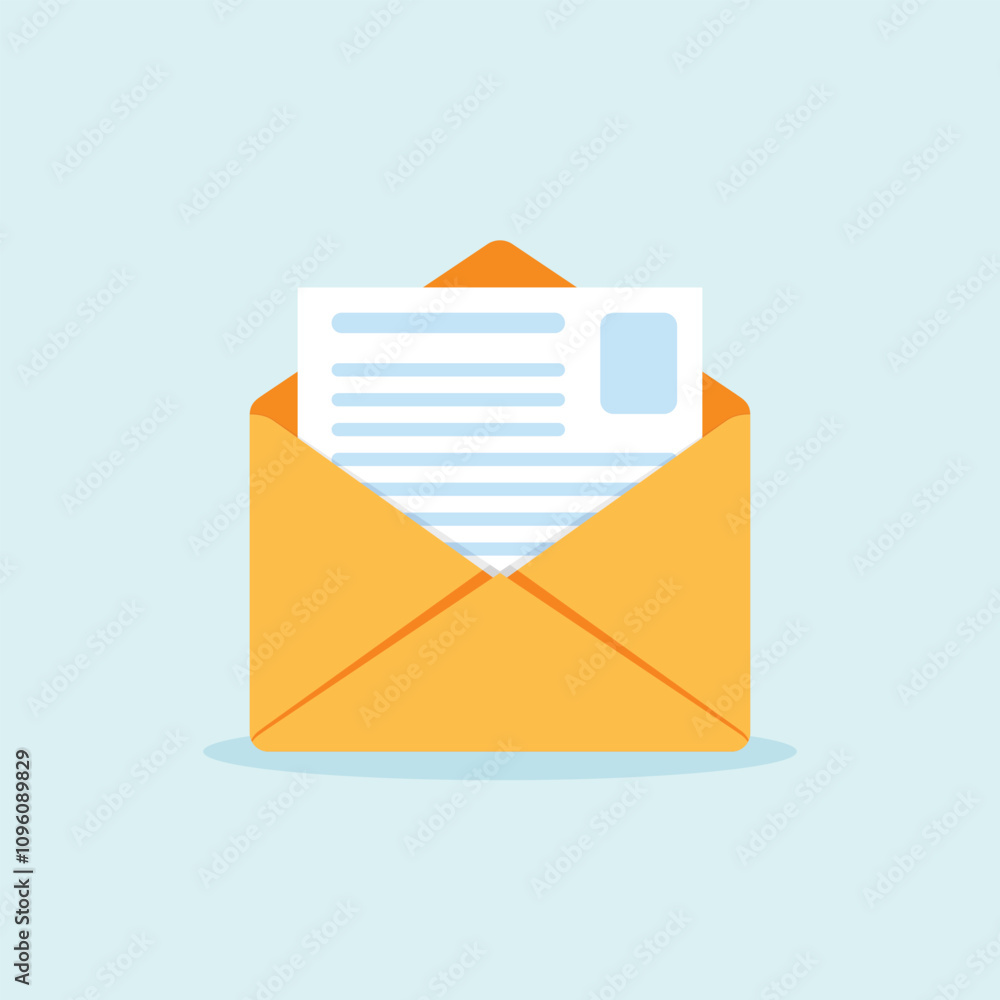 Envelope with letter icon in flat style. Email document vector illustration on isolated background. Postcard sign business concept. Envelope with letter icon in flat style. Email document vector illustration on isolated background. Postcard sign business concept.