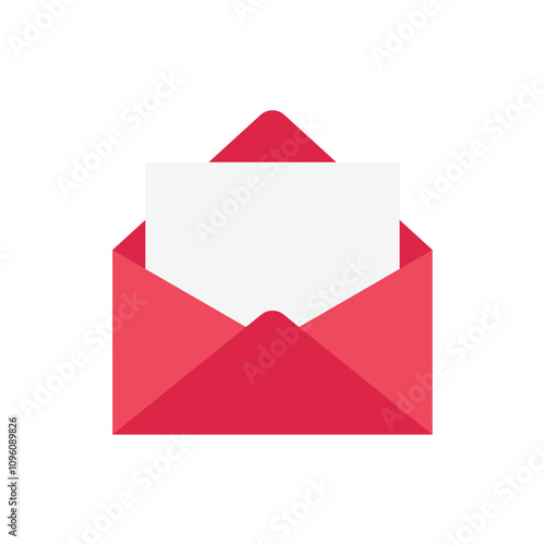 Envelope with letter icon in flat style. Email document vector illustration on isolated background. Postcard sign business concept.