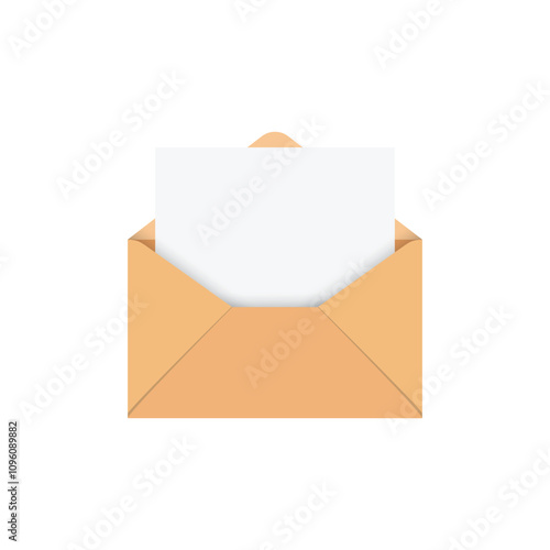 Envelope with letter icon in flat style. Email document vector illustration on isolated background. Postcard sign business concept.
