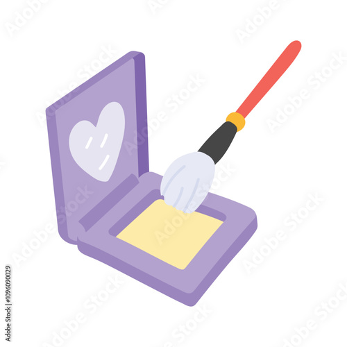 Compact powder, well designed icon of face powder