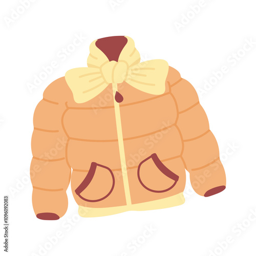 Cozy puffer jacket vector design in modern style