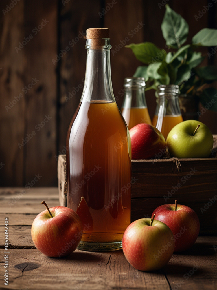 Homemade apple cider on the table Homemade apple cider on the table