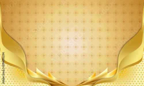 Luxurious golden Thai pattern Abstract golden brown background design for backdrop