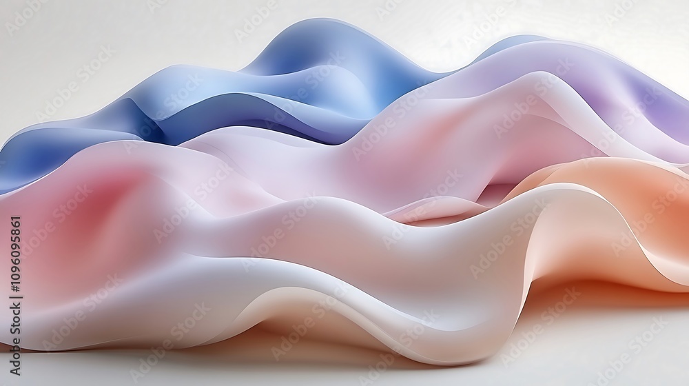 Abstract pastel waves, flowing fabric-like texture. Abstract pastel waves, flowing fabric-like texture.