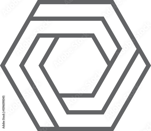 Infinite hexagon logo. Looped polygon line icon