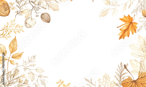 modern 2D doodle cartoon flower concept with open space for text, featuring whimsical floral and leafy elements on crisp white backgrounds.
