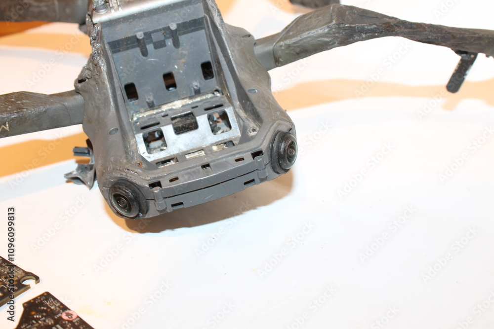 Downed Mavic djj. Cameras of a broken Mavic.
Downed Mavic djj. Cameras of a broken Mavic.